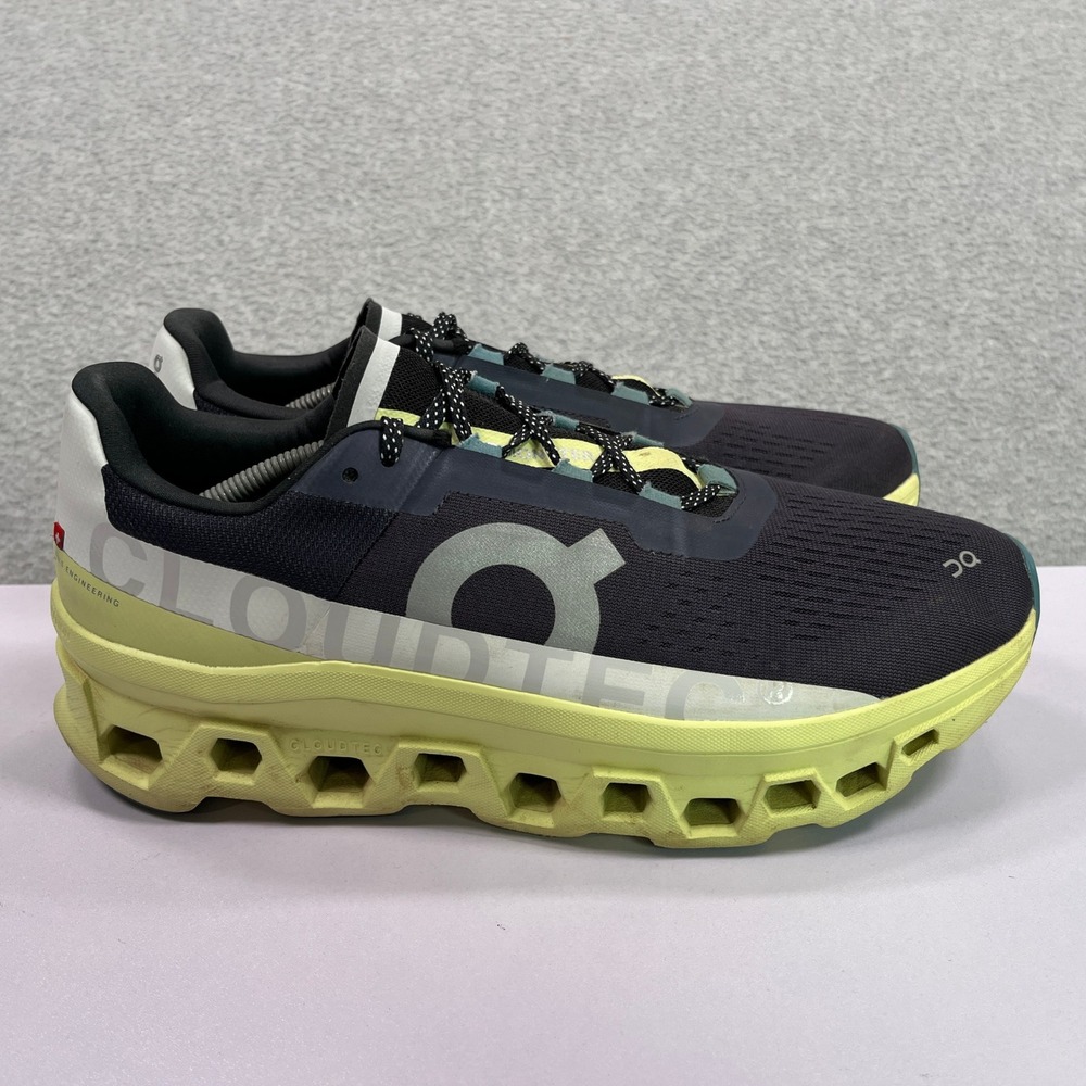 On Cloudmonster Running Shoes Mens 11.5 US Iron Hay Volt White Sneaker 61.98244